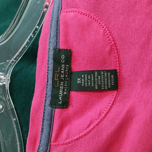 Ralph Lauren fuchsia long sleeve henley tee - Picture 4 of 4